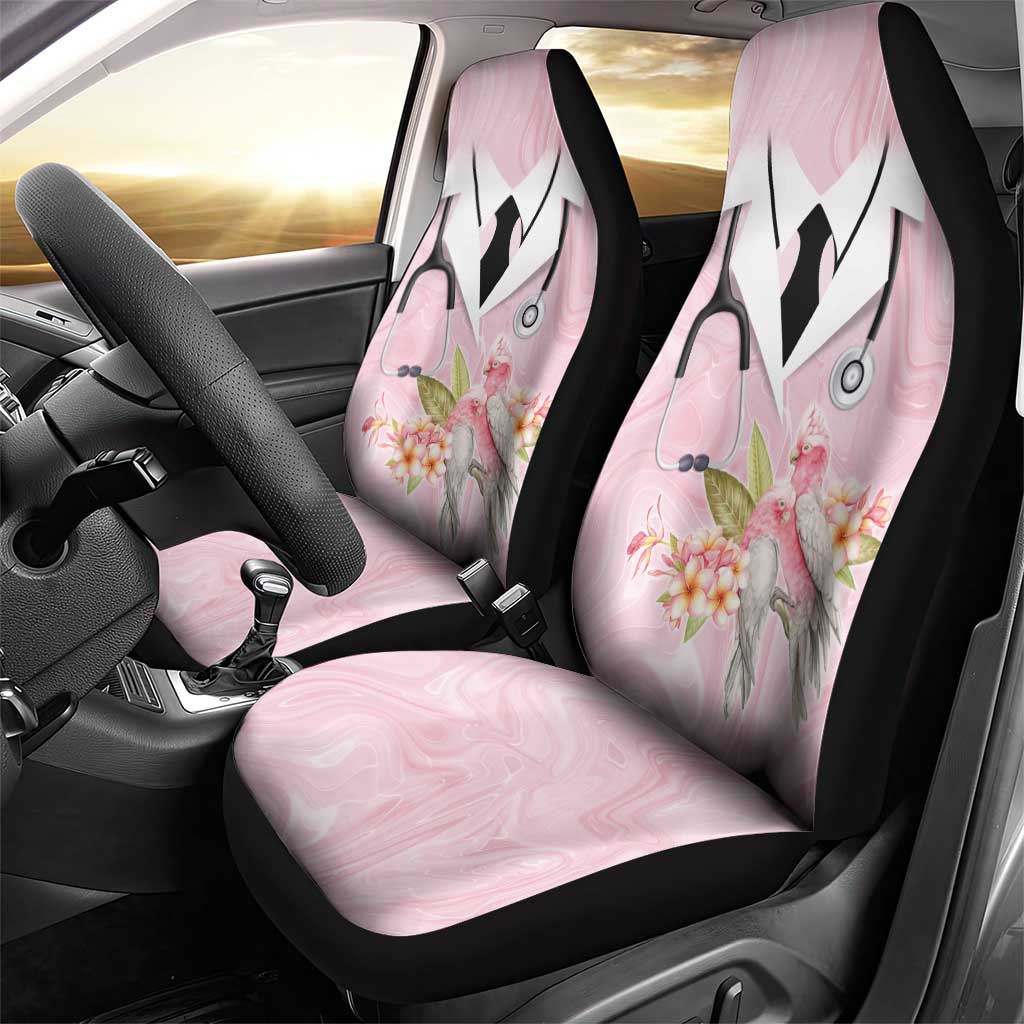 Aussie Nurse RN Pink Cockatoo Car Seat Cover