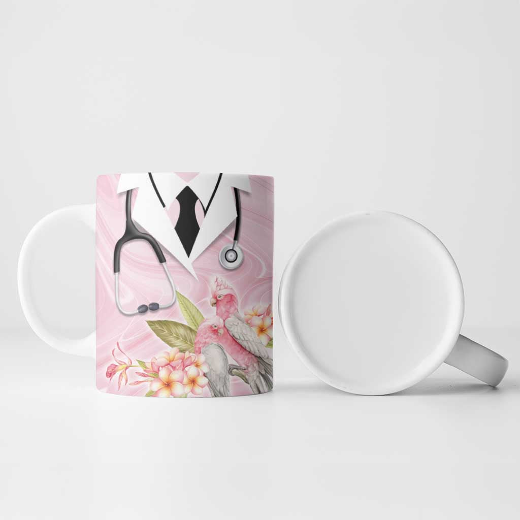 Aussie Nurse RN Pink Cockatoo Ceramic Mug