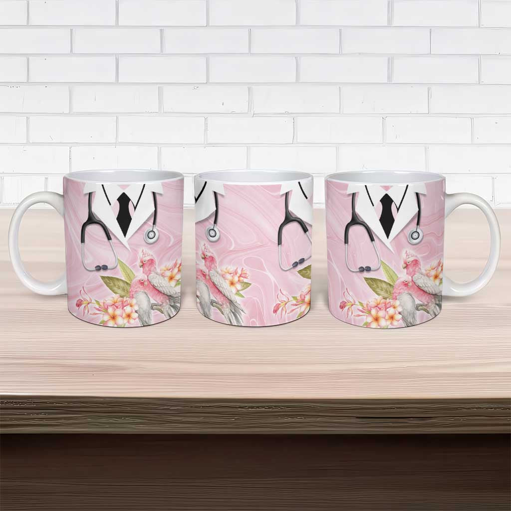 Aussie Nurse RN Pink Cockatoo Ceramic Mug