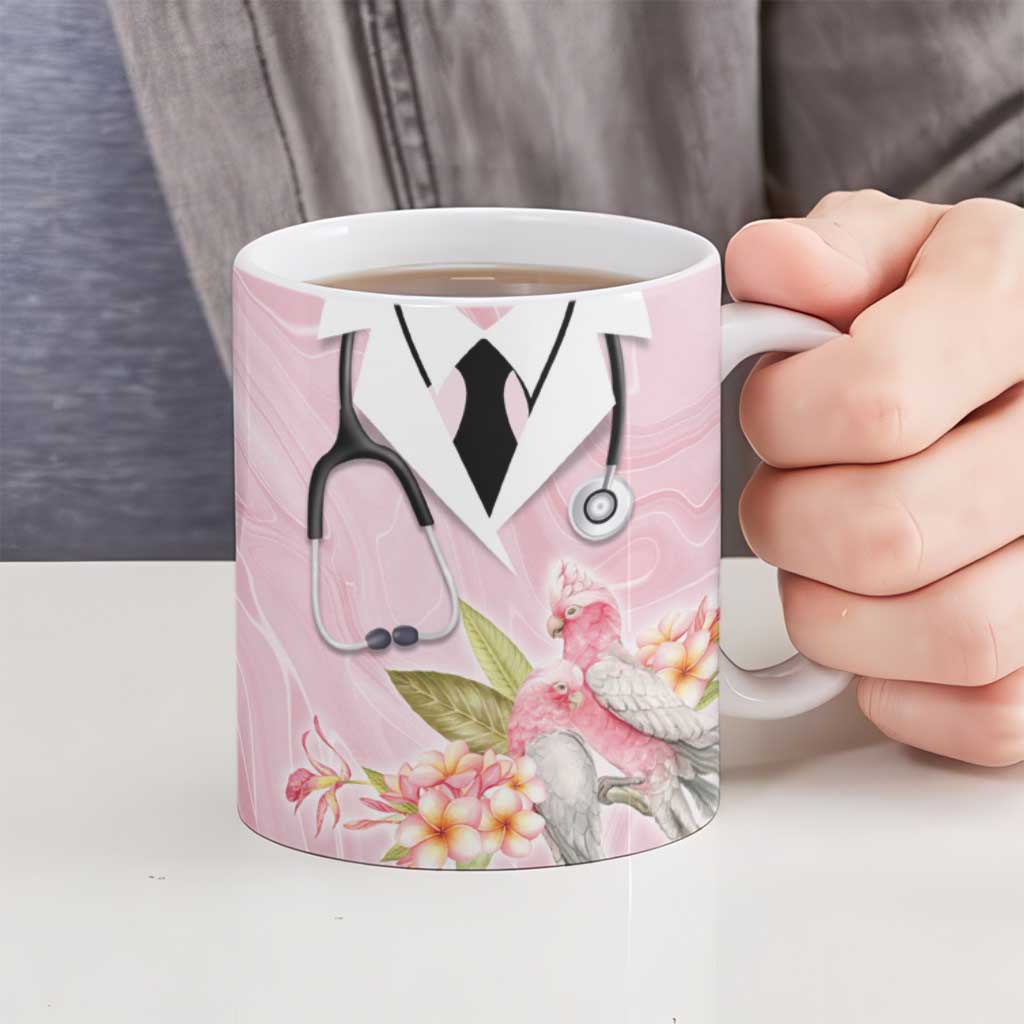Aussie Nurse RN Pink Cockatoo Ceramic Mug