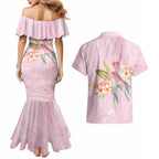 Aussie Nurse RN Pink Cockatoo Couples Matching Mermaid Dress and Hawaiian Shirt