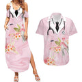 Aussie Nurse RN Pink Cockatoo Couples Matching Summer Maxi Dress and Hawaiian Shirt