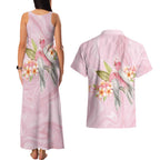 Aussie Nurse RN Pink Cockatoo Couples Matching Tank Maxi Dress and Hawaiian Shirt
