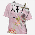 Aussie Nurse RN Pink Cockatoo Cross Shoulder Shirt