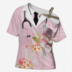 Aussie Nurse RN Pink Cockatoo Cross Shoulder Shirt