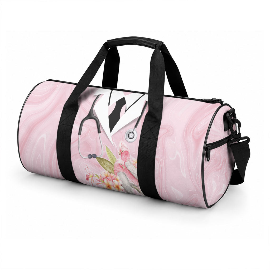 Aussie Nurse RN Pink Cockatoo Duffle Bag