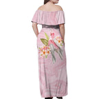 Aussie Nurse RN Pink Cockatoo Family Matching Off Shoulder Maxi Dress and Hawaiian Shirt