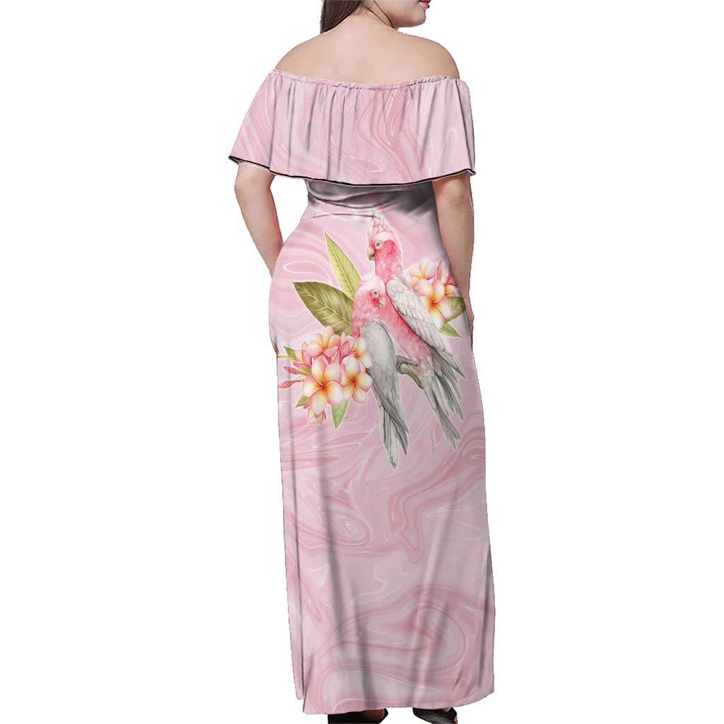 Aussie Nurse RN Pink Cockatoo Family Matching Off Shoulder Maxi Dress and Hawaiian Shirt