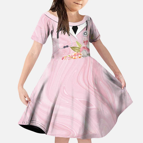 Aussie Nurse RN Pink Cockatoo Family Matching Tank Maxi Dress and Hawaiian Shirt