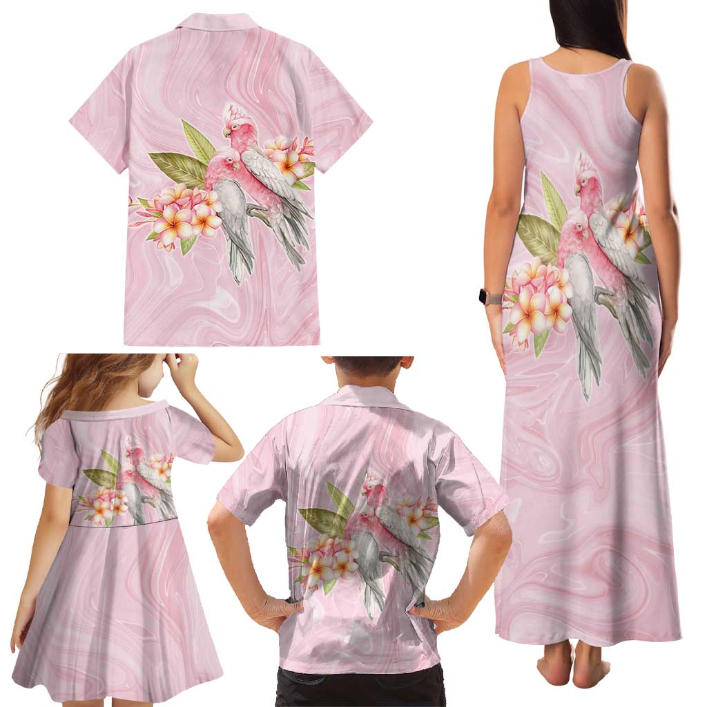 Aussie Nurse RN Pink Cockatoo Family Matching Tank Maxi Dress and Hawaiian Shirt