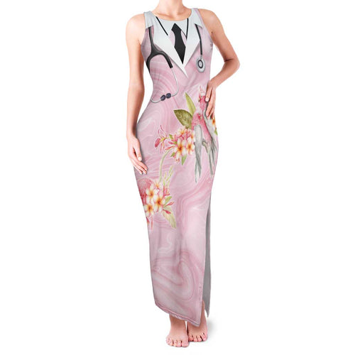 Aussie Nurse RN Pink Cockatoo Family Matching Tank Maxi Dress and Hawaiian Shirt