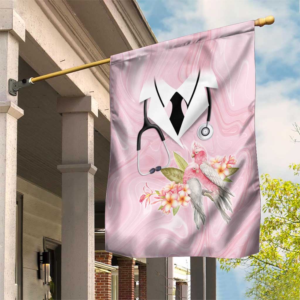 Aussie Nurse RN Pink Cockatoo Garden Flag
