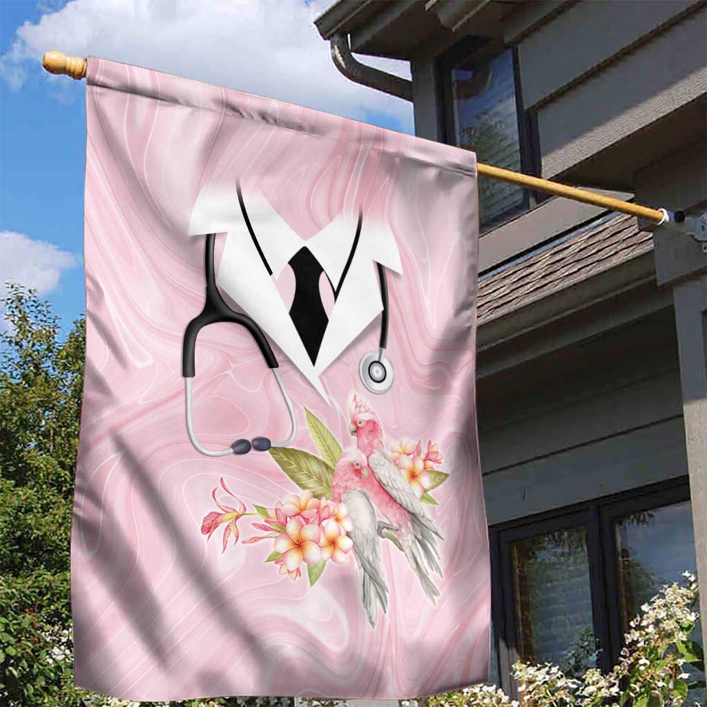 Aussie Nurse RN Pink Cockatoo Garden Flag