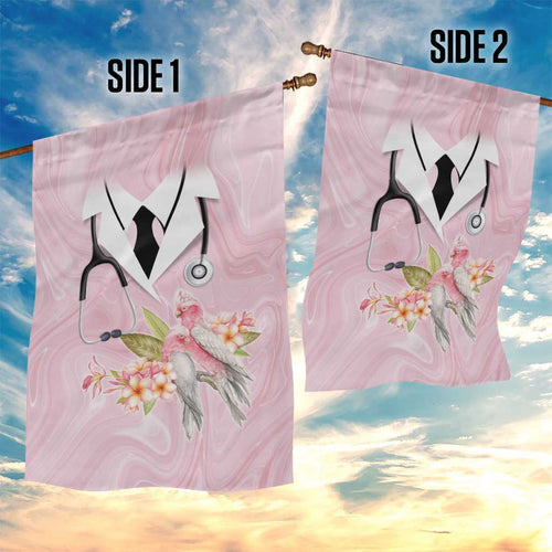 Aussie Nurse RN Pink Cockatoo Garden Flag