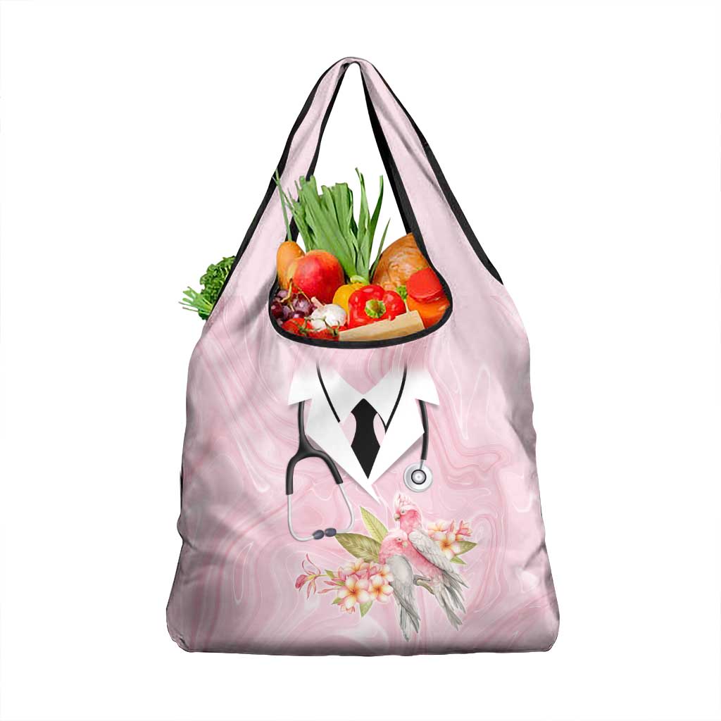 Aussie Nurse RN Pink Cockatoo Grocery Bag