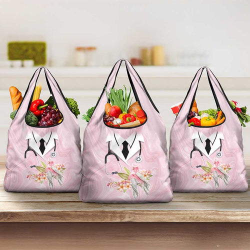 Aussie Nurse RN Pink Cockatoo Grocery Bag