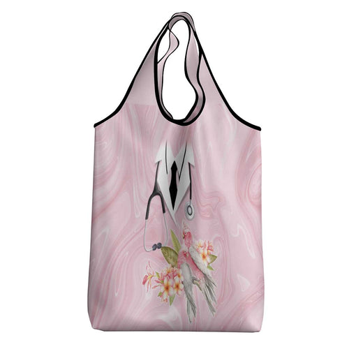 Aussie Nurse RN Pink Cockatoo Grocery Bag