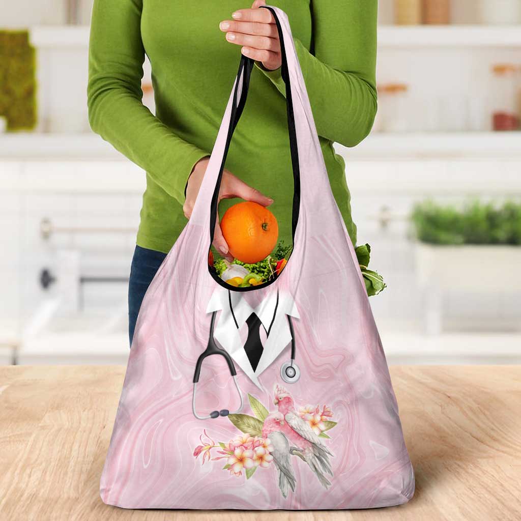 Aussie Nurse RN Pink Cockatoo Grocery Bag