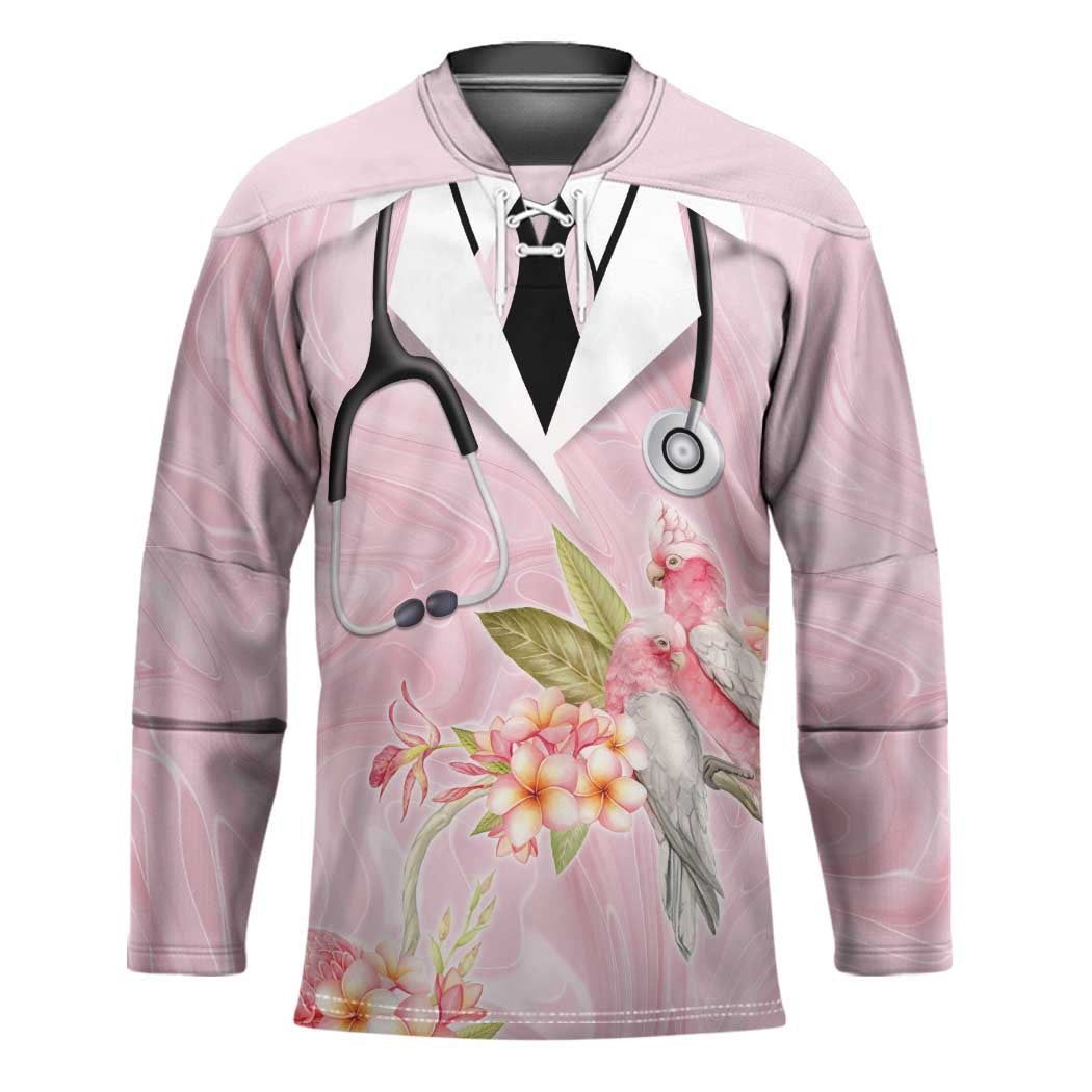 Aussie Nurse RN Pink Cockatoo Hockey Jersey