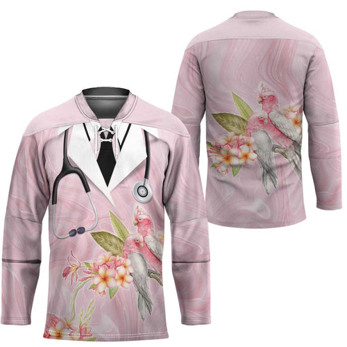 Aussie Nurse RN Pink Cockatoo Hockey Jersey