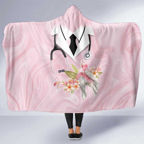Aussie Nurse RN Pink Cockatoo Hooded Blanket