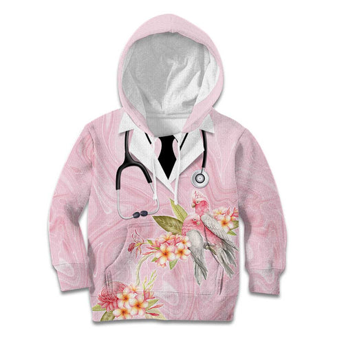 Aussie Nurse RN Pink Cockatoo Kid Hoodie
