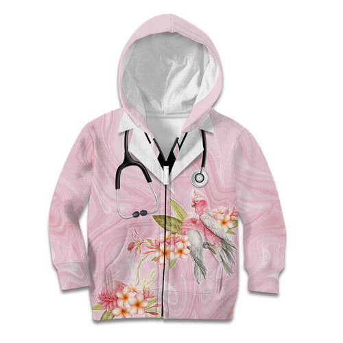 Aussie Nurse RN Pink Cockatoo Kid Hoodie