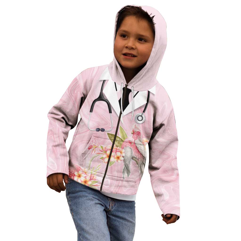 Aussie Nurse RN Pink Cockatoo Kid Hoodie