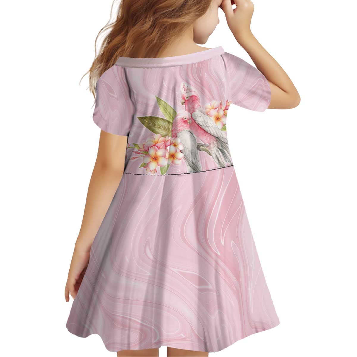 Aussie Nurse RN Pink Cockatoo Kid Short Sleeve Dress