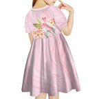 Aussie Nurse RN Pink Cockatoo Kid Short Sleeve Dress