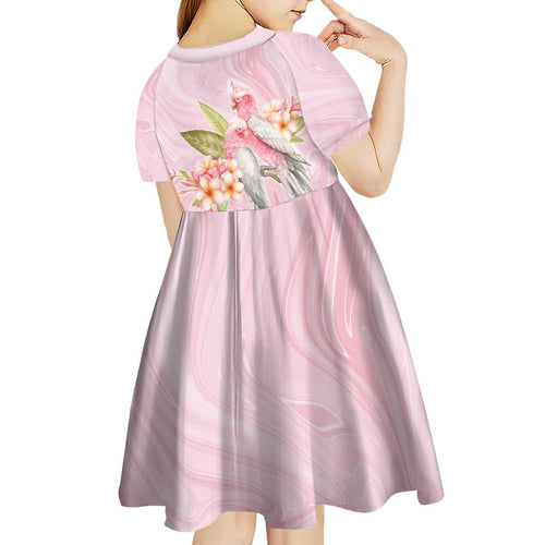 Aussie Nurse RN Pink Cockatoo Kid Short Sleeve Dress