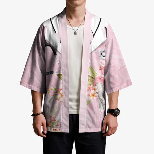 Aussie Nurse RN Pink Cockatoo Kimono
