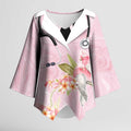 Aussie Nurse RN Pink Cockatoo Kimono Sleeve Blouse