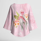 Aussie Nurse RN Pink Cockatoo Kimono Sleeve Blouse