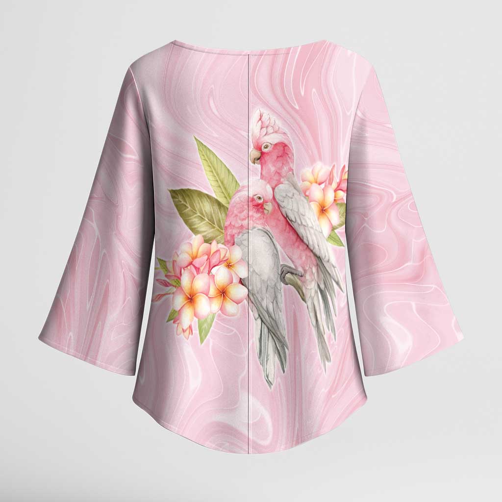 Aussie Nurse RN Pink Cockatoo Kimono Sleeve Blouse