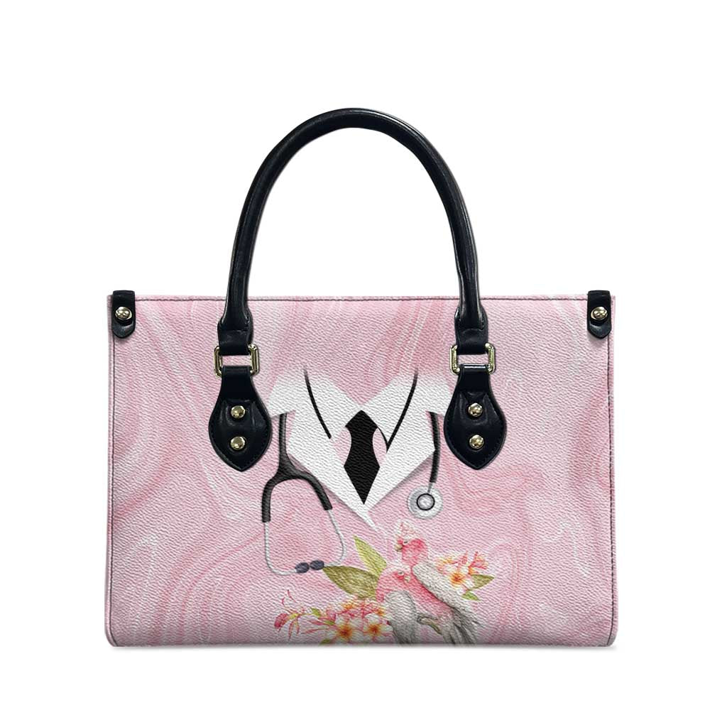 Aussie Nurse RN Pink Cockatoo Leather Bag