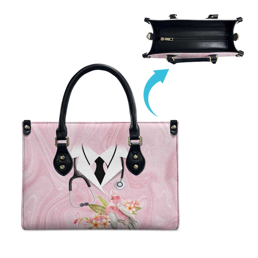Aussie Nurse RN Pink Cockatoo Leather Bag