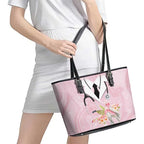 Aussie Nurse RN Pink Cockatoo Leather Tote Bag
