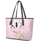 Aussie Nurse RN Pink Cockatoo Leather Tote Bag
