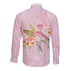 Aussie Nurse RN Pink Cockatoo Long Sleeve Button Shirt