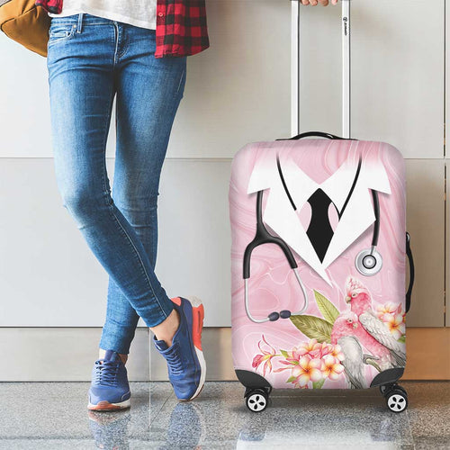 Aussie Nurse RN Pink Cockatoo Luggage Cover