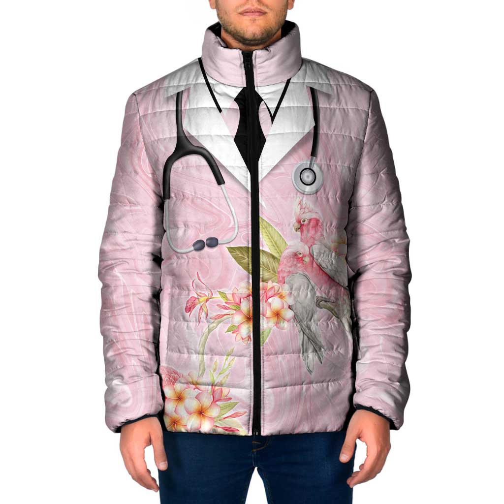 Aussie Nurse RN Pink Cockatoo Padded Jacket