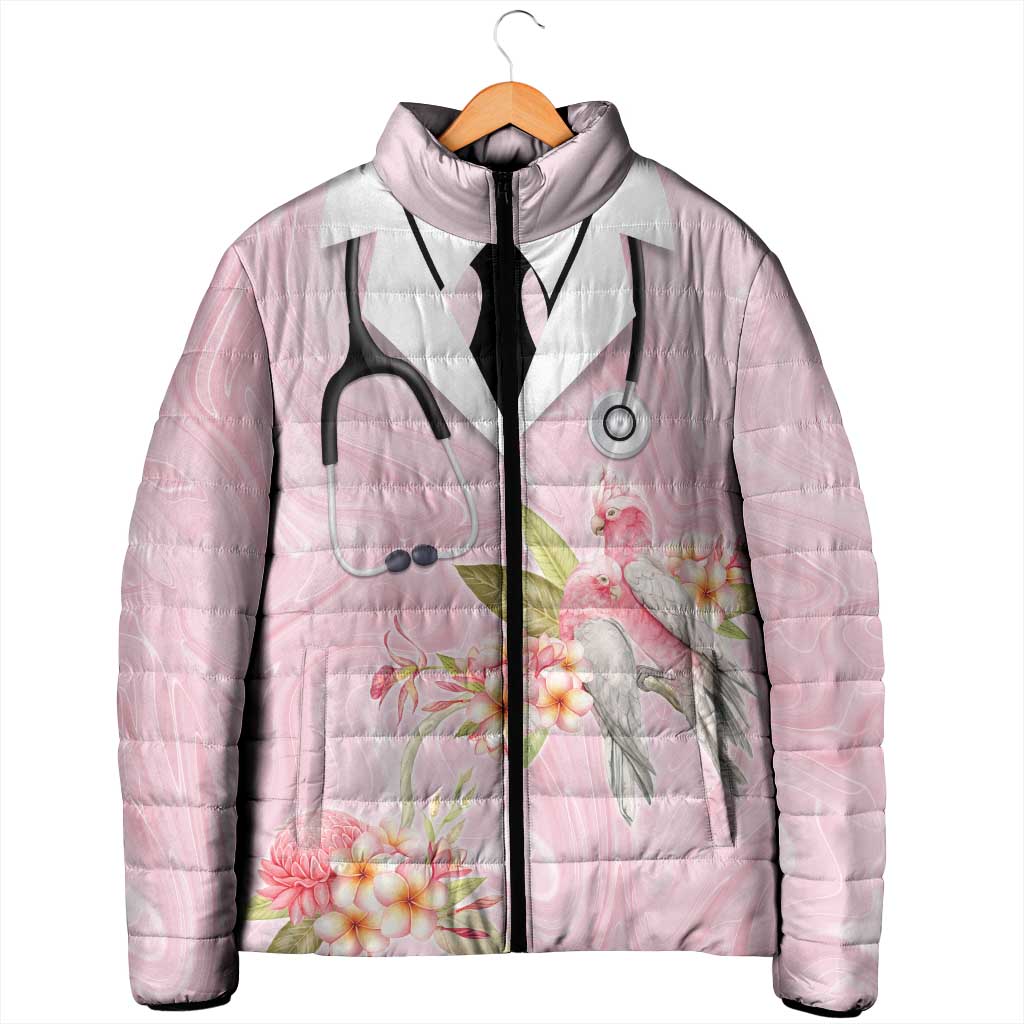 Aussie Nurse RN Pink Cockatoo Padded Jacket