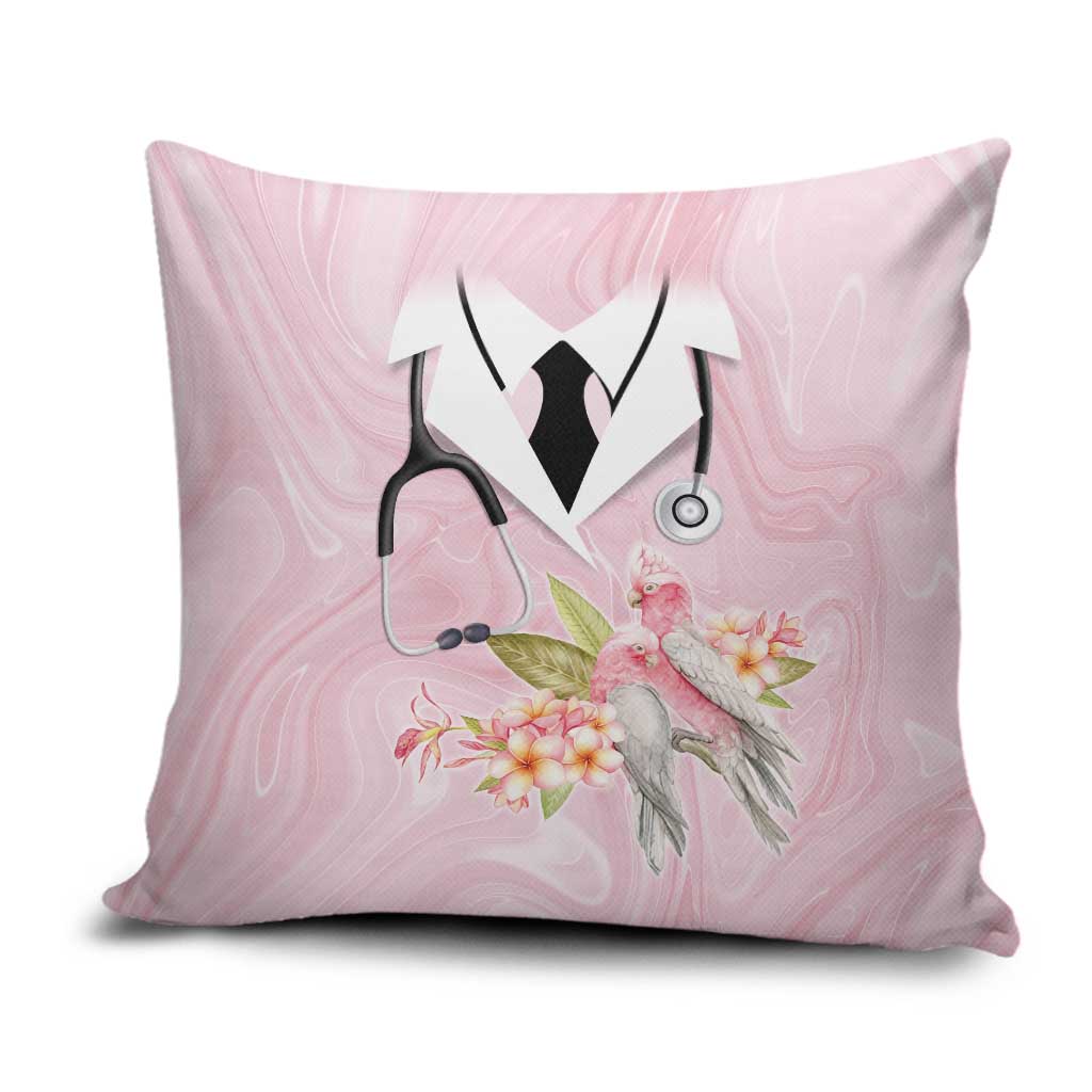 Aussie Nurse RN Pink Cockatoo Pillow Cover