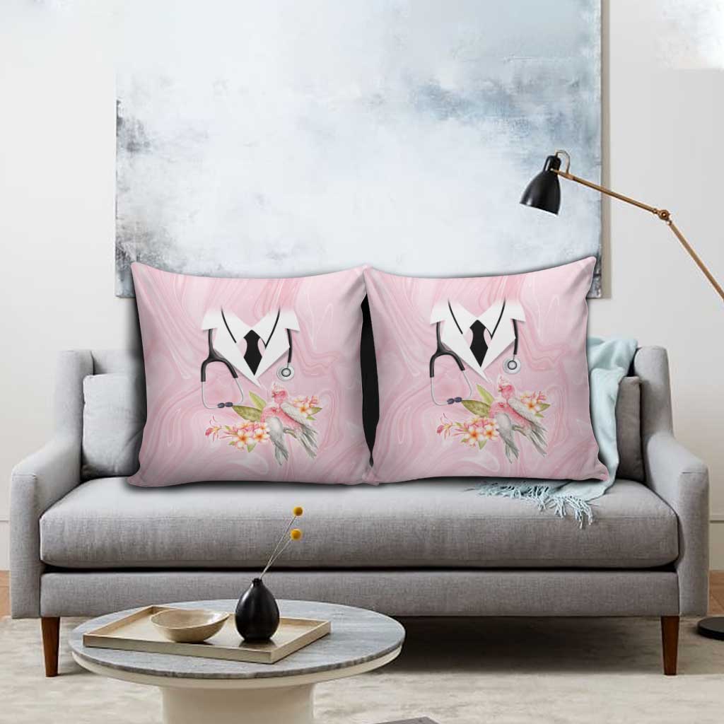 Aussie Nurse RN Pink Cockatoo Pillow Cover