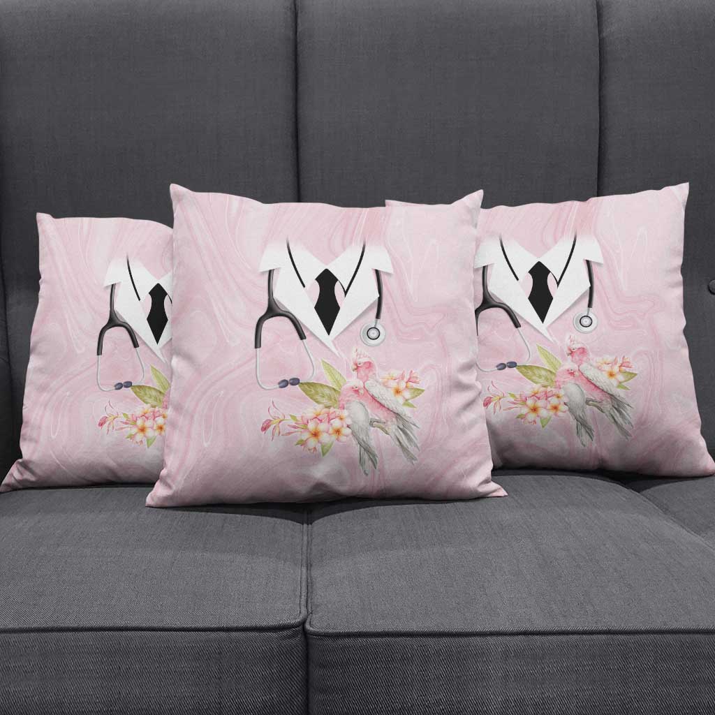 Aussie Nurse RN Pink Cockatoo Pillow Cover