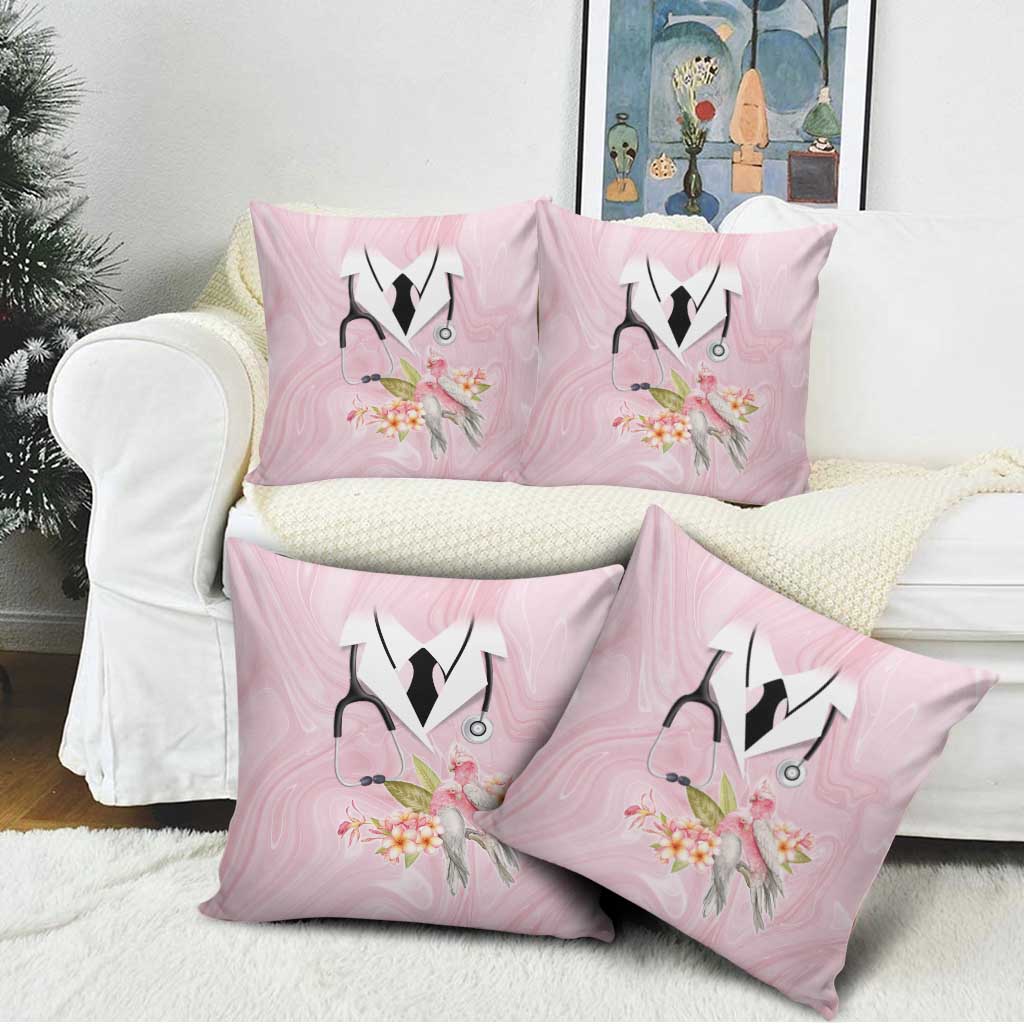 Aussie Nurse RN Pink Cockatoo Pillow Cover