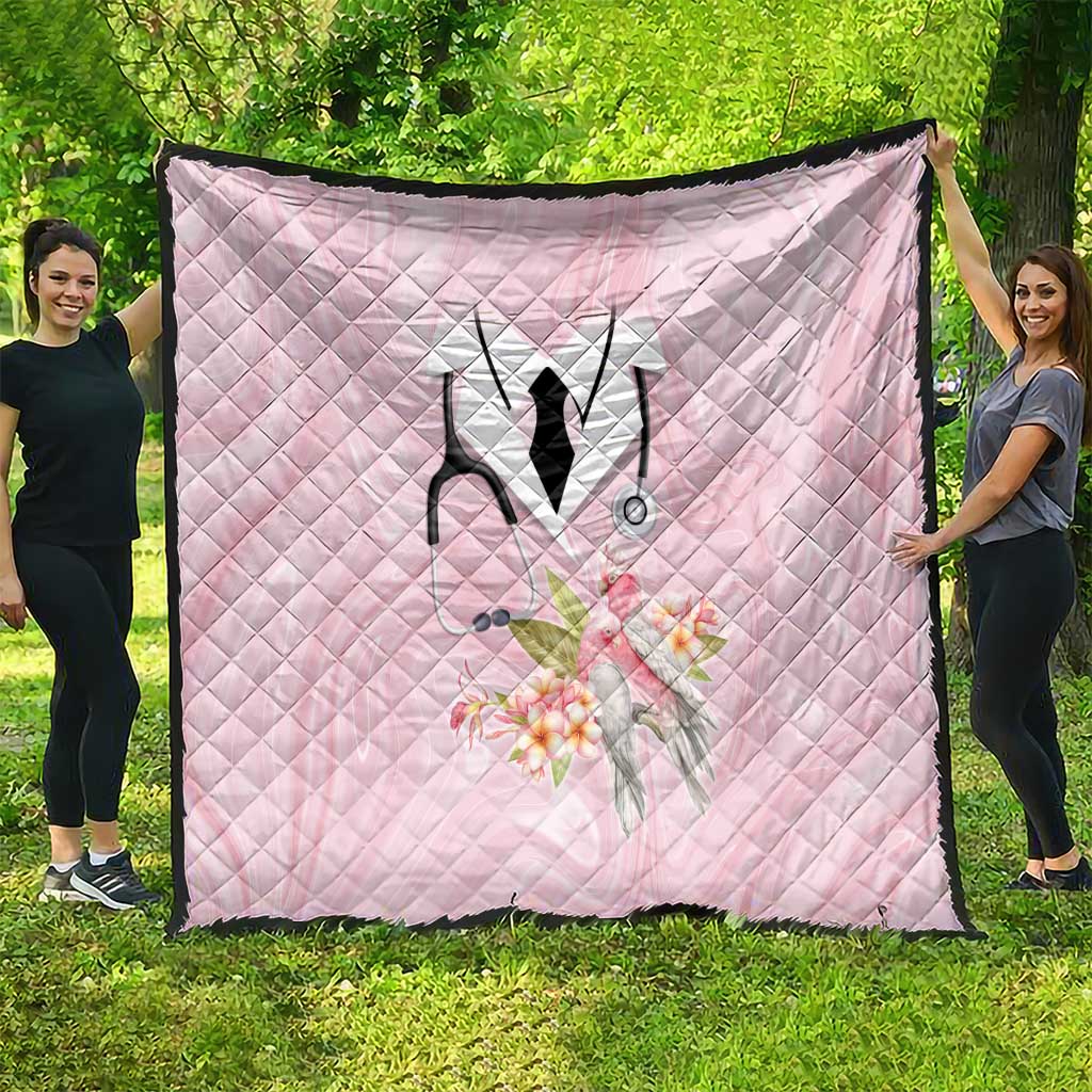 Aussie Nurse RN Pink Cockatoo Quilt