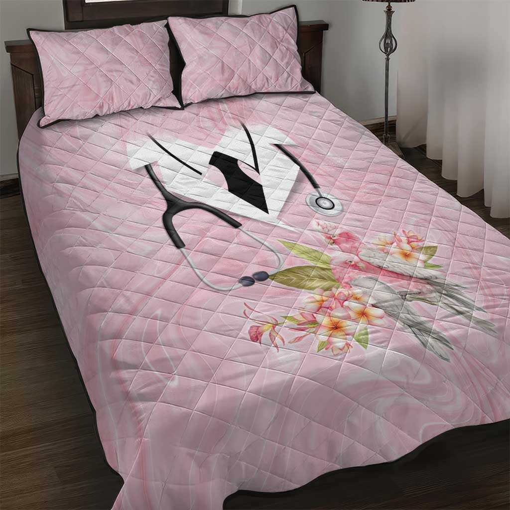 Aussie Nurse RN Pink Cockatoo Quilt Bed Set