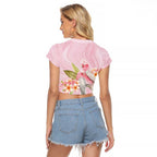 Aussie Nurse RN Pink Cockatoo Raglan Cropped T Shirt